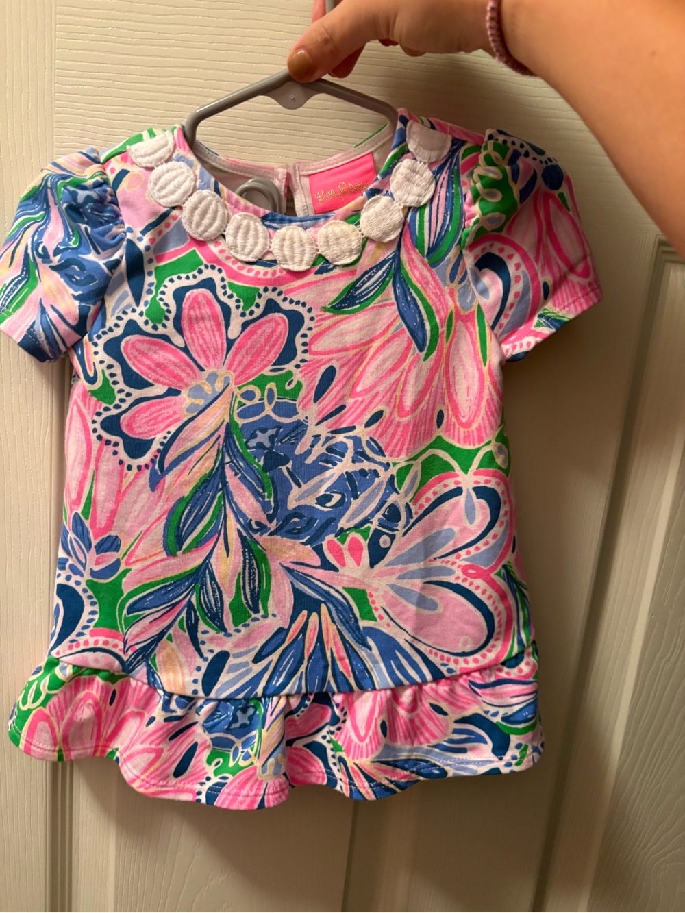 Lilly Pulitzer Pink Floral Peplum Top for Kids